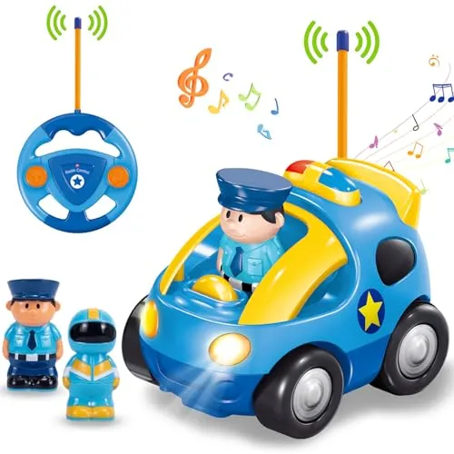 Pup Go Kids Fernbedienung Cartoon Polizeiauto - RC Rennwagen für Kinder - App- & ferngesteuerte Autos, ideal für Kinder ab 2 Jahren, mit Musik, Licht und einfacher Steuerung für mehr Spaß und Entwicklung des Selbstvertrauens.