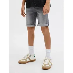 Jack & Jones Junior Shorts JJIRICK JJORIGINAL SHORTS AM 360 SN JNR grau 128 - Kinderhosen in modischem Grey Denim, aus elastischem Material für optimale Bewegungsfreiheit und Pflegeleichtigkeit, ideal für aktive Kids.