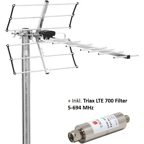 Triax Digi 14 TV-Antenne Outdoor Mono - TV-Antennen + Triax LTE 700 Filter 5-694