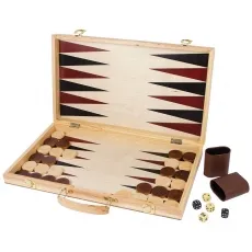 small foot Schach und Backgammon Koffer aus Holz - Gesellschaftsspiel für Groß und Klein, ideal für Reisen – doppelter Spielspaß mit Schach und Backgammon in einem praktischen Holzkoffer.
