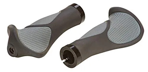 Prophete Fahrradgriff, ergonomisch geformt mit Hörnchen, Länge 132 mm, Farbe grau/schwarz
