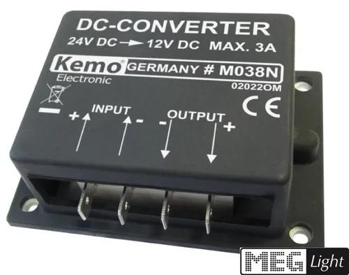 DC - DC Spannungswandler Wandler von 24V auf 12Volt DC Spannung - 3A