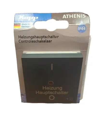Kopp ATHENIS IP44 – Heizungshauptschalter, mit Aufdruck, Anthrazit