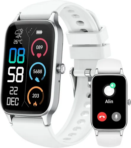 Dyurwa P97 Smartwatch (3,9 cm, android ios), Smartwatch mit 1.57 Zoll Display Bluetooth Anruf Fitness