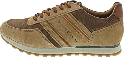 bugatti Schnürschuh braun 46 EU - Herren-Halbschuhe aus hochwertigem Veloursleder in eleganter cognac Farbe, mit 2 cm Absatzhöhe und bequemer Schnürung für optimalen Tragekomfort.