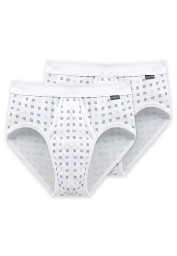 Schiesser Slip Cotton Essentials (2-St) mit Eingriff - Weiß, Größe 9 - Herrenunterhosen aus 100% Baumwolle, in hochwertiger Feinripp-Qualität für maximalen Tragekomfort und perfekten Sitz.