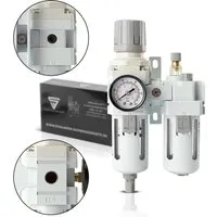 STAHLWERK Druckluftwartungseinheit WE-10 ST - Druckminderer für Kompressoren, sorgt für optimale Schmierung und Filtration, verlängert die Lebensdauer Ihrer Druckluftgeräte.