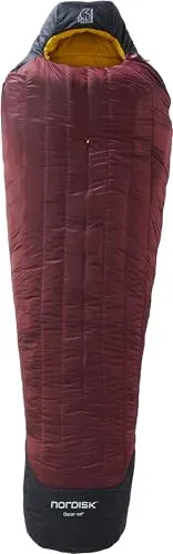 Nordisk Oscar -10° Mummy Schlafsack M schwarz/rot - Mumienschlafsack für Temperaturen bis -10°C, leicht und kompakt, ideal für Camping und Outdoor-Abenteuer.