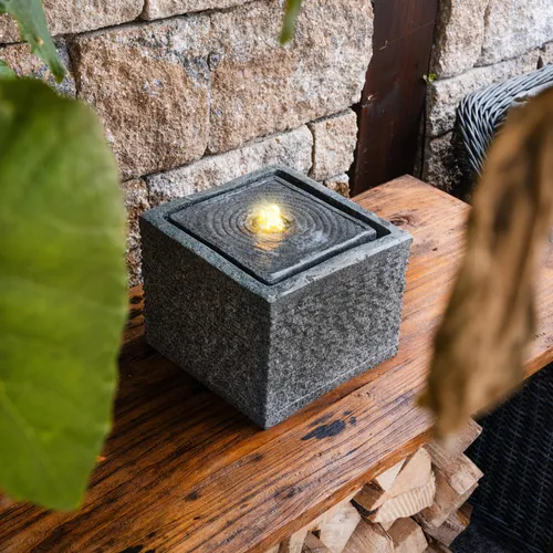 esotec Gartenbrunnen Solar LED Wasserbrunnen 