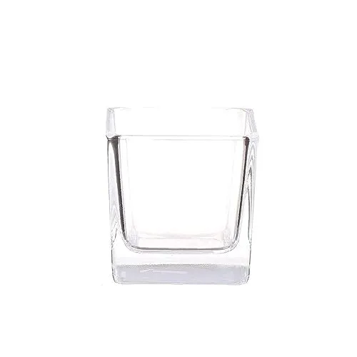 INNA-Glas Teelichthalter Kim AIR aus Glas, transparent, 6x6x6 cm - Teelichtglas Cube