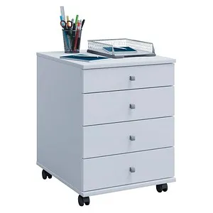 VCM Rollcontainer Lona Mini 914420 - Büromöbelprogramme: Kompakter Rollcontainer aus strapazierfähigem MDF mit 4 Schubladen und leichtlaufenden Rollen, ideal für mehr Stauraum im Büro.