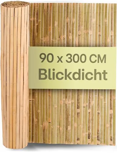 Praknu Bambus Balkon Sichtschutz - FSC® Zertifizierter Sichtschutz für Privatsphäre - Balkonumspannungen, bietet absolute Privatsphäre und natürliche Eleganz aus nachhaltigem Bambus, ideal für Balkone, Gärten und Terrassen.