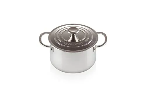 Le Creuset 3-ply PLUS Fleischtopf 18 cm - Edelstahl Kochtopf, ideal für gesünderes Kochen mit gleichmäßiger Wärmeverteilung und bis zu 260 °C backofenfest – perfekt für alle Herdarten!