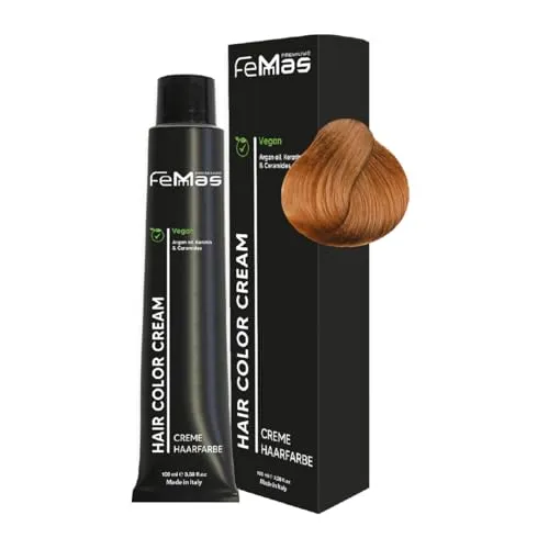 FemMas Haarfarbe Hellblond Schokolade Intensiv 8.99 I Creme Haarfarbe mit Arganöl, Keratin & Ceramiden I dauerthafte Haarfärbung oder Tönung für strahlende Farbergebnisse I 100 ml