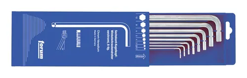 Forum 6-kant-Winkelschraubendreher-Satz DIN911L 2-10 mm 8tlg. Kugelkopf