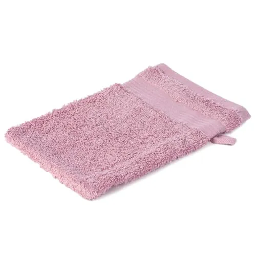 liebling Waschhandschuh, 100% hochwertige Baumwolle, Serie Miami, 17 x 24 cm, waschbar & trocknergeeignet, Farbe: Altrosa