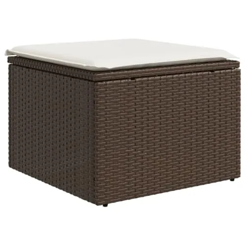 vidaXL Gartenhocker mit Kissen Braun 55x55x37 cm von vidaXL