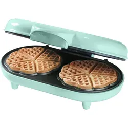 Bestron Doppel-Waffeleisen für Herzwaffeln - Waffeleisen für 10 knusprige Herzwaffeln, ideal für Feiern. Mit Antihaftbeschichtung für einfaches Backen und leichte Reinigung, plus Temperaturregelung für perfekte Ergebnisse.