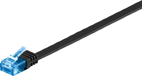 Goobay CAT 6A Flach-Patchkabel, U/UTP, Schwarz