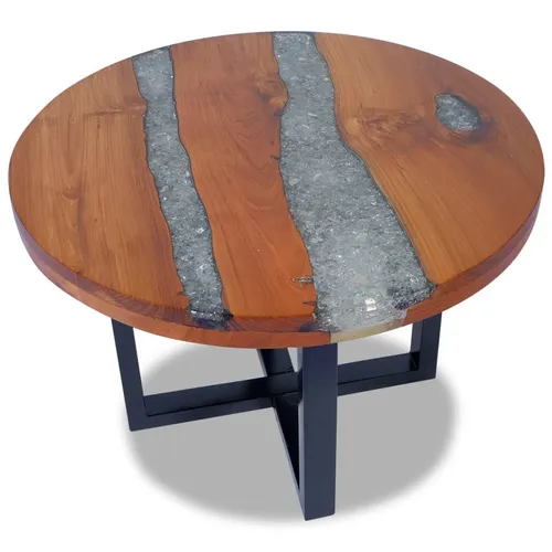 Teak Harz Couchtisch – Beistelltisch für Wohnzimmer von vidaXL
