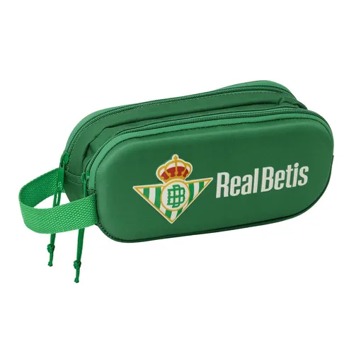Real Betis Balompié Doppeltes Federmäppchen Grün 21 x 8 x 6 cm 3D