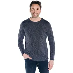 engbers Herren Langarm-Shirt regular Blau gemustert Rundhals