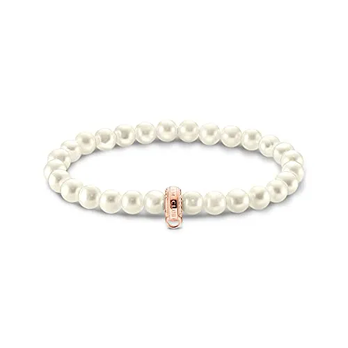 Thomas Sabo Damen Charm-Perlenarmband roségold 925 Sterlingsilber, 750 Roségold Vergoldung X0284-428-14