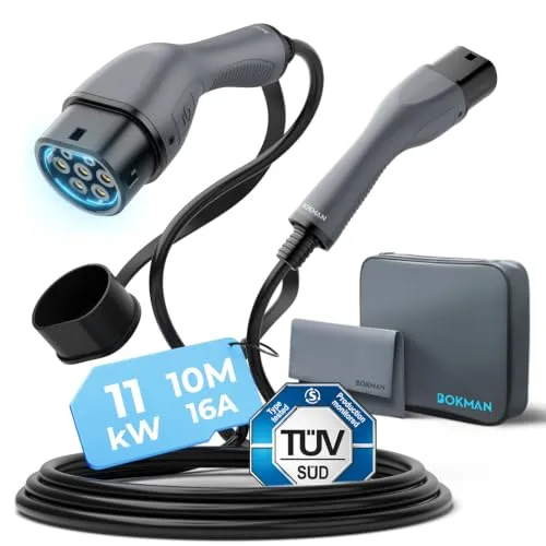 bokman Typ 2 Ladekabel 11kW 10 Meter | 16A, 3-Phasig, Modus 3