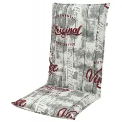 Doppler 2901 Hochlehner Gartenstuhl Auflagen Kissen 120x50x7cm grau