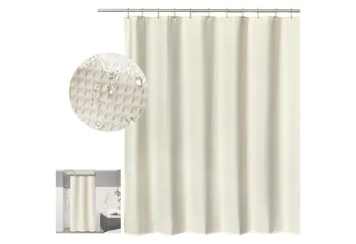 OKWISH Duschvorhang 180x180 cm – Wasserabweisend & Pflegeleicht - Eleganter Duschvorhang für Badezimmer, Hotels und Wohnmobile. Aus hochwertigem Polyester mit Waffelstruktur, wasserabweisend und maschinenwaschbar – für eine stilvolle und hygienische Duschumgebung.