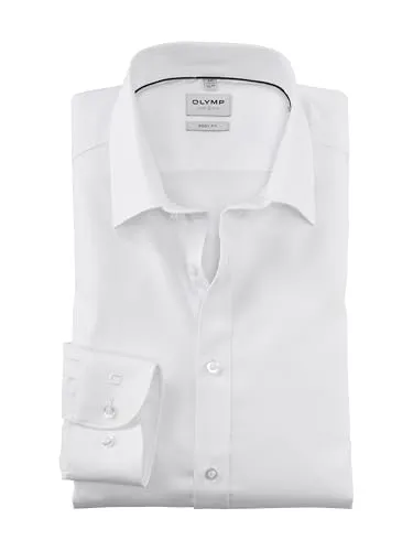 OLYMP Businesshemd Level Five body fit in Weiß, Größe 42 - Elegantes Businesshemd aus 97% Baumwolle, ideal für den professionellen Auftritt. Mit Kentkragen und langem Arm für einen modernen Look.