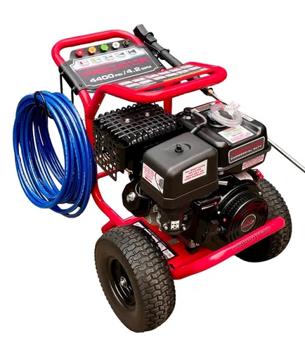 DeTec Benzin Hochdruckreiniger 300 bar mit Flächenreiniger - Hochdruckreiniger mit 13 PS, ideal für kraftvolle Reinigungen im Freien. Kabellos und kompakt, ausgestattet mit einem zusätzlichen Tragegriff für einfache Handhabung.