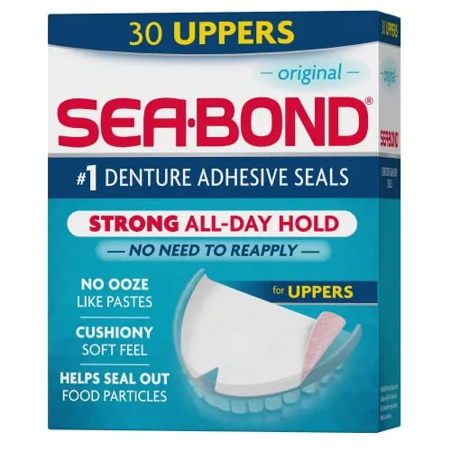 Sea Bond Secure Prothesen-Dichtungen, Original-Obermaterial, 30 Stück