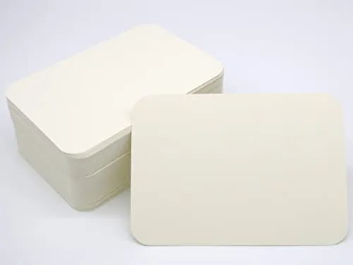 DIN A6 Postkarten Karteikarten Set Blanko zum Selbstgestalten Wahlweise mit Umschlägen und runden Ecken (Elfenbein 270g/m², 25 Karten ohne Umschläge)