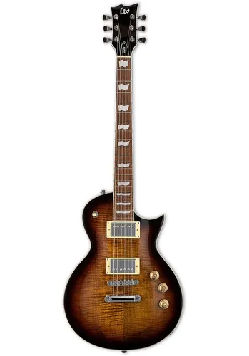 ESP LTD EC-256FM DBSB E-Gitarre - Hochwertige Verarbeitung - Elektrische Gitarre mit Solidbody-Design, ideal für Rock und Metal mit beeindruckendem Klang und attraktiver brauner Korpusfarbe.