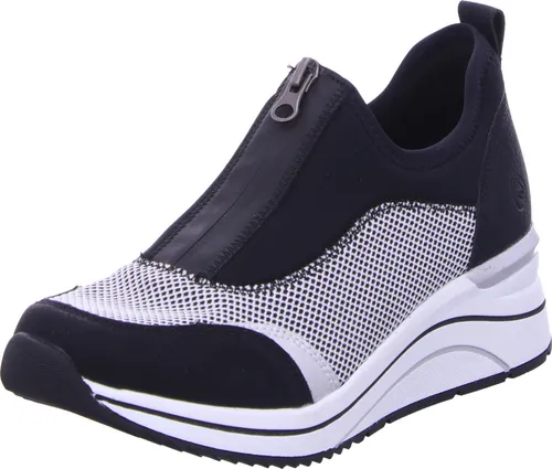 Remonte Slip-On Sneaker – Veganer Freizeitschuh in Schwarz-Weiß - Sneaker low mit veganer Verarbeitung, gepolstertem Softfußbett und sportlichem Design – ideal für den Alltag und umweltbewusste Fashionliebhaber.