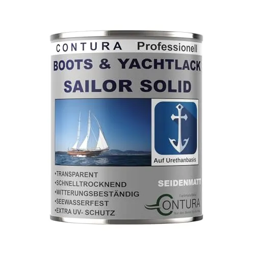 Bootslack Seidenmatt Contura - 750ml Holzlack für Außen - Hochwertiger Holzschutzlack, ideal für Innen- und Außenbereich. Seewasser- und wetterfest, schnelltrocknend mit UV-Filter für langanhaltenden Schutz.
