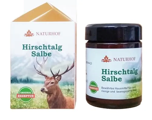 HIRSCHTALG SALBE 100ml Naturhof für raue rissige Haut Hautpflege Balsam Creme 09