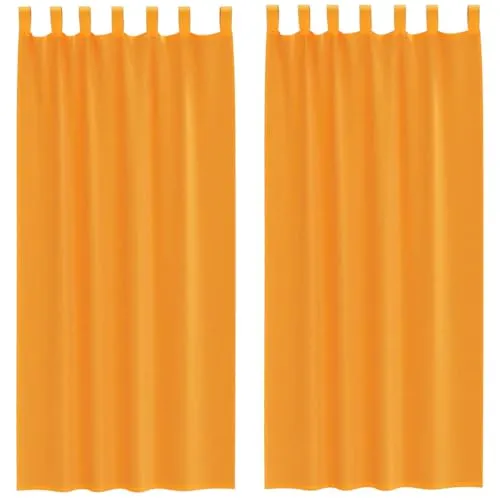 vidaXL Voile Vorhänge mit Schlaufen 2 STK. Orange 140x225 cm - Vielseitige Voile-Vorhänge in leuchtendem Orange für eine stilvolle Fensterdekoration. Die semi-transparenten Vorhänge bringen Licht ins Zimmer und schützen gleichzeitig vor neugierigen Blicken. Pflegeleicht und langlebig.