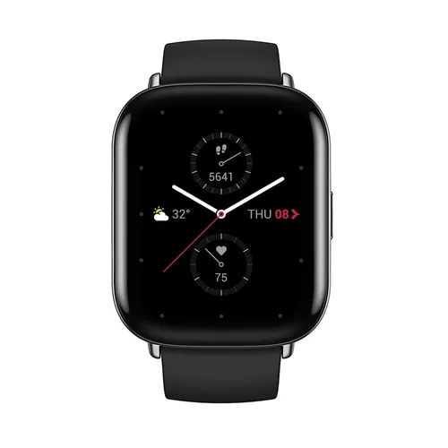 Zepp E Square Smartwatch – Onyx Black - Smartwatch mit Herzfrequenzmessung, kompatibel mit iOS und Android, stylisches Design und langlebiges Fluor-Elastomer-Armband für einen aktiven Lebensstil.