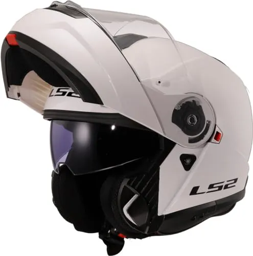LS2 Strobe II Modularer Motorradhelm Gloss White XXL in weiß von LS2