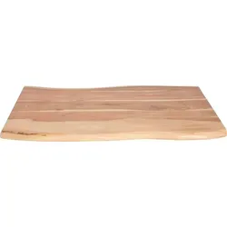 Tischplatte 80x60 cm Louis, Holzplatte Akazienholz massiv + naturfarben + lackiert, Baumkanten-Platte für Heimwerker, Arbeitsplatten, Tische & Fen... - Braun