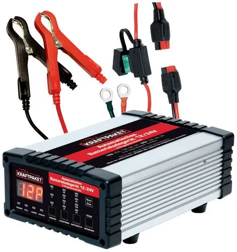 Dino-Kraftpaket Autobatterie-Ladegerät 136340, 12 V/24 V, 25 A mit Camping-Funktion