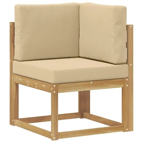 Outdoor Ecksofa Massivholz Akazie Weiß von vidaXL - Elegantes Outdoor-Sofa aus massivem Akazienholz für stilvolle Terrassen und Gärten. Wetterbeständig und pflegeleicht, ideal für individuelle Sitzarrangements und entspannte Stunden im Freien.