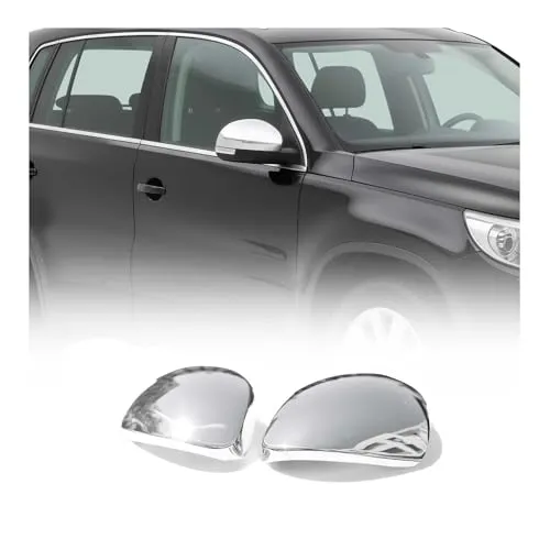 Chrom Spiegelkappen für Volkswagen Tiguan 2007-2016 - Hochwertige Edelstahl-Außenspiegelabdeckungen, ideal für einen stilvollen Look und optimalen Schutz der Spiegel.