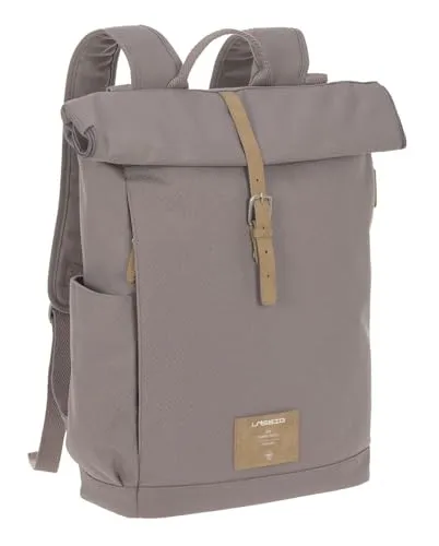 LÄSSIG Green Label Rolltop Backpack Rosewood Grey in pink von LÄSSIG