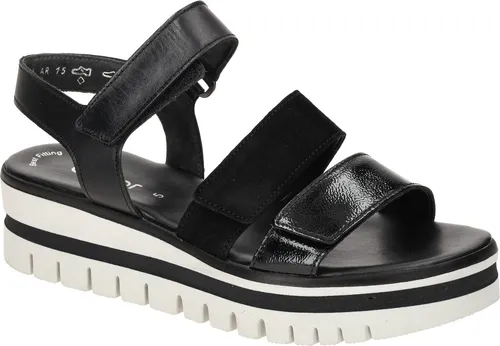 Gabor Keilsandaletten Damen 31393931313431 Schwarz 38 1/2 EU - Elegante Damen Keilsandaletten von Gabor in Schwarz, ausgestattet mit einem bequemen Klettverschluss und einer flexiblen PU-Laufsohle für optimalen Tragekomfort.