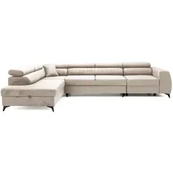 NEXT COLLECTION Ecksofa Piero maxi Beige mit Schlaffunktion von Muffo