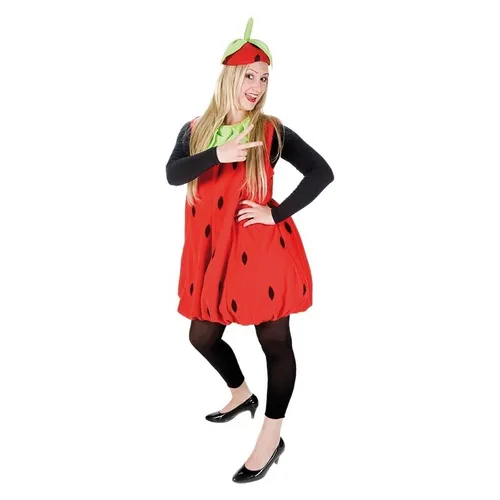 Kostüm freches Erdbeeren Plüsch Damen Gr S-L Schlager Karneval Fasching Disco