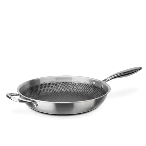 GSW Bratpfanne Inoxxa Black 32 cm mit Gegengriff - Induktionsgeeignete Bratpfanne mit hitzeabweisendem Edelstahlgriff, ideal für fettfreies Anbraten und schnelle Erhitzung. Backofenfest und spülmaschinengeeignet für müheloses Kochen.